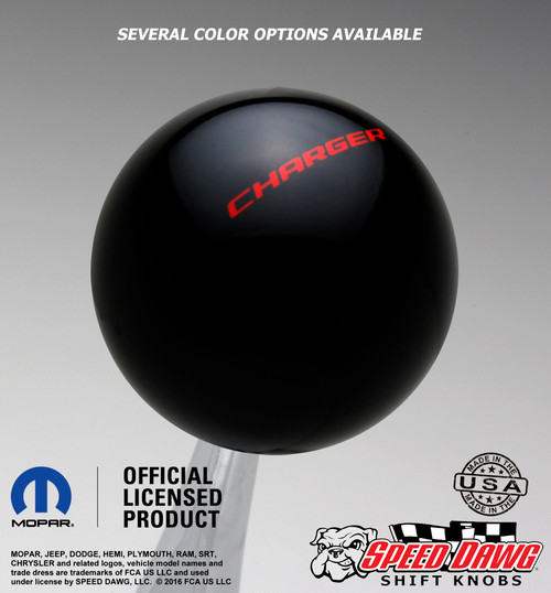 Charger Shift Knob Black with Red graphics