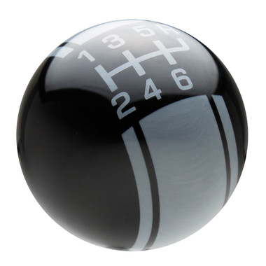 Black / Pearl Gray Racing Stripe Shift Knob