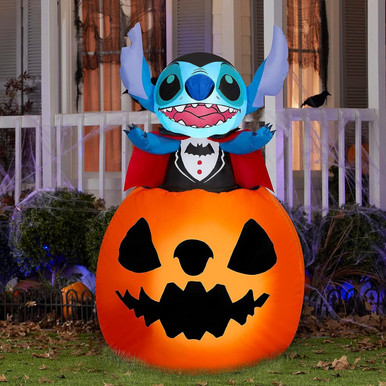 Disneys Stitch Airblown Inflatable: Halloween Pumpkin Rising