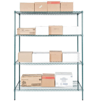 Commercial Green Epoxy Wire Walk-In Cooler Shelf Rack