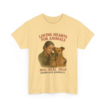 Hug Heal Help Homeless Animals T-Shirt | Loving Hearts For Animals Official Merch