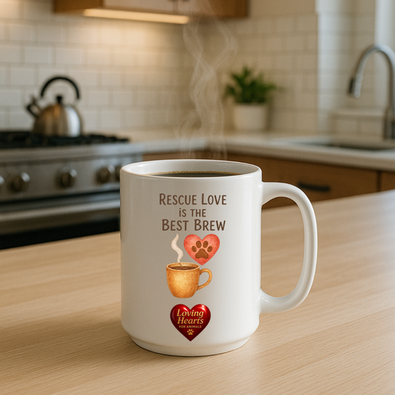 Celebrate your passion for saving lives with a mug that says it all: Rescue Is Our Favorite Brew. Made for those who believe in giving every pet a chance at a better tomorrow.

Each purchase helps fund essential rescue work, supporting animal welfare, adoption efforts, and life-saving care. A warm and meaningful addition to any coffee routine.