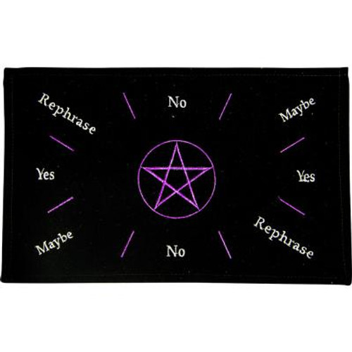 Black Velvet Pentacle Pendulum Mat Pink Pentacle
