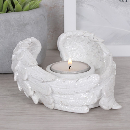 Glitter Angel Wings Candle Holder