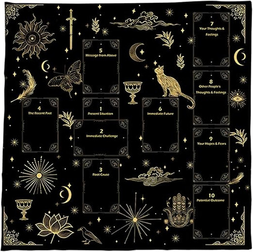 Tarot Cloth with Golden Symbols