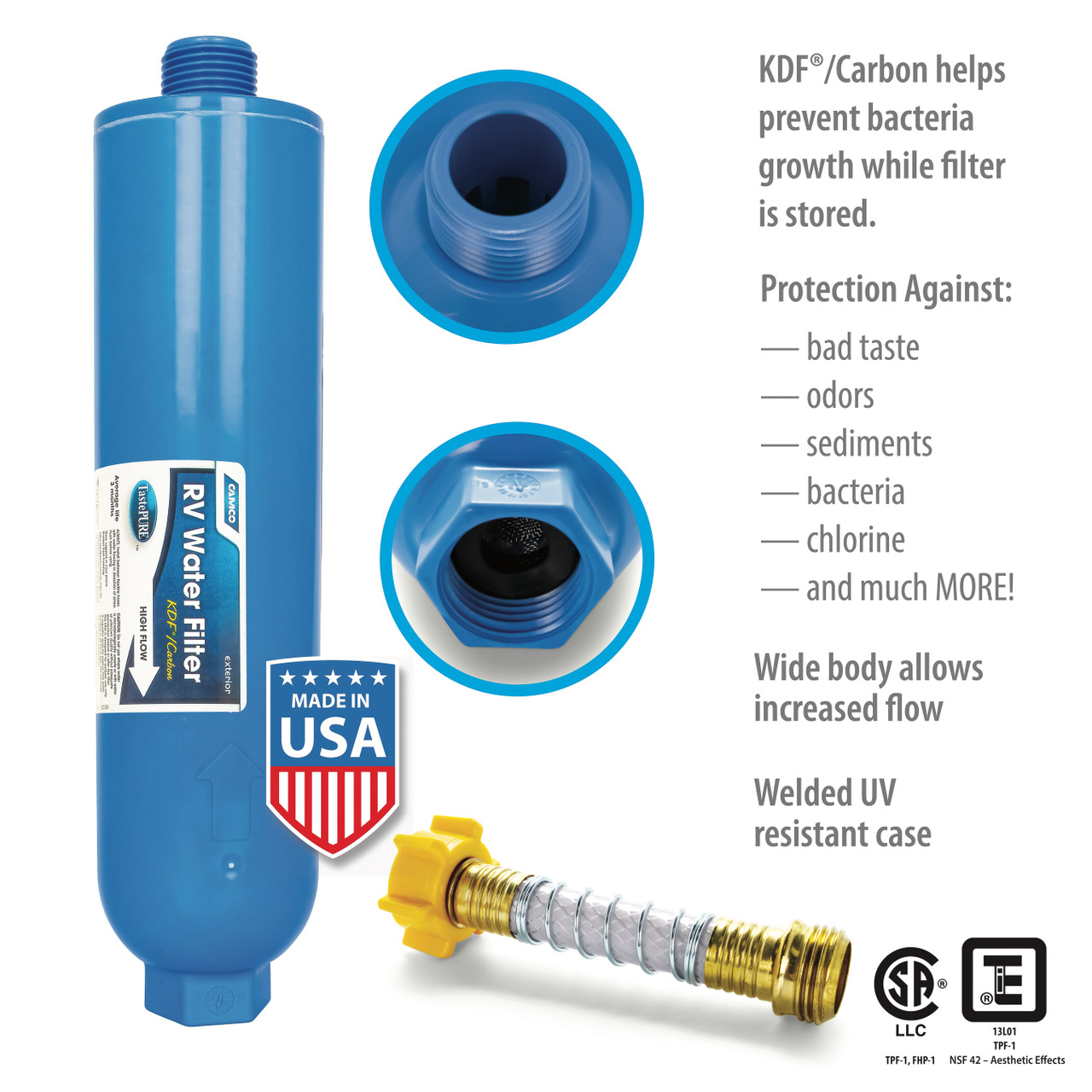 TastePURE RV/Marine Water Filter with Flexible Hose Protector 40013 ...
