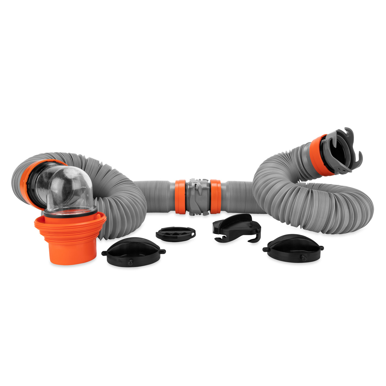 RhinoX, 20' Sewer Hose Kit, w/4N1, Elbow, Caps (E/F) 39390 - Camco