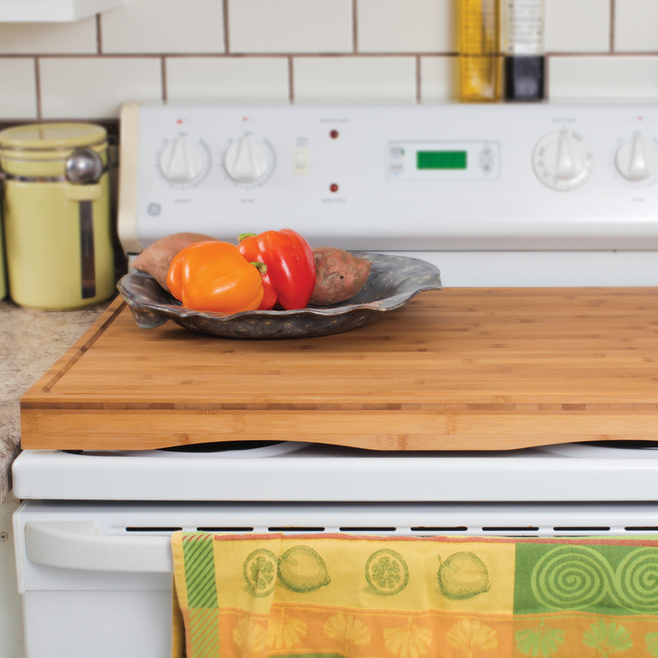 Camco Four Burner Stove Top Work Surface, Bamboo 43548 Camco Dealer