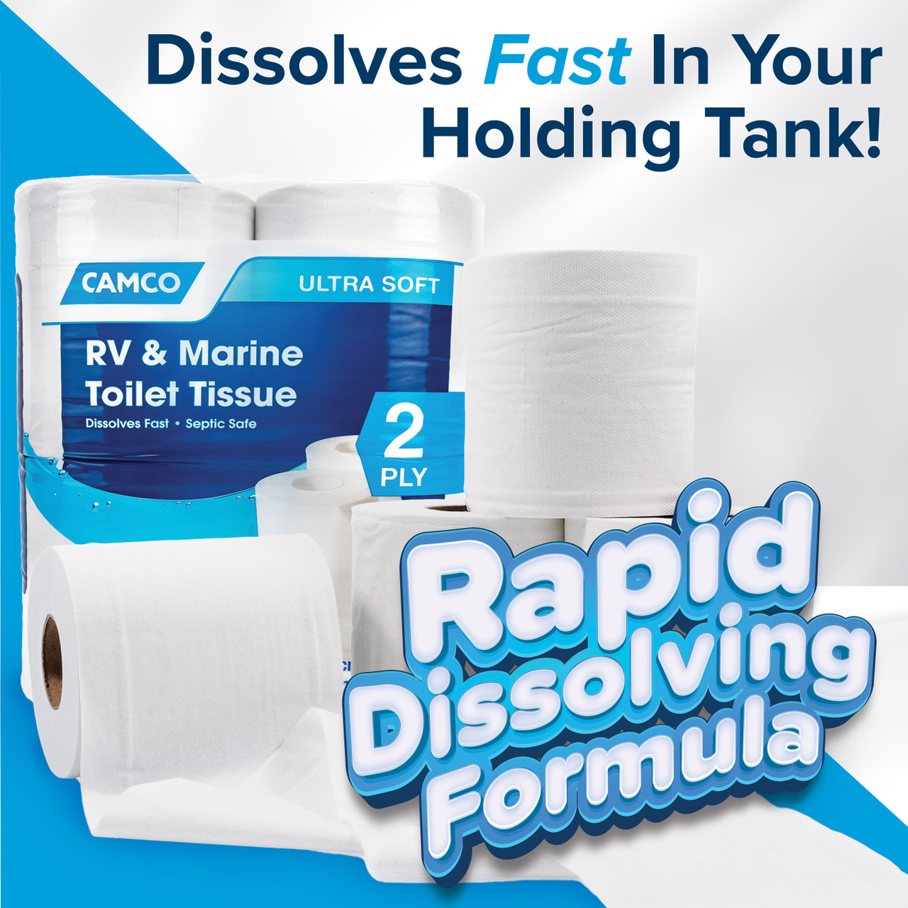Camco Marine & RV Toilet Paper — 2-Ply — Septic Safe — Dissolves Fast ...