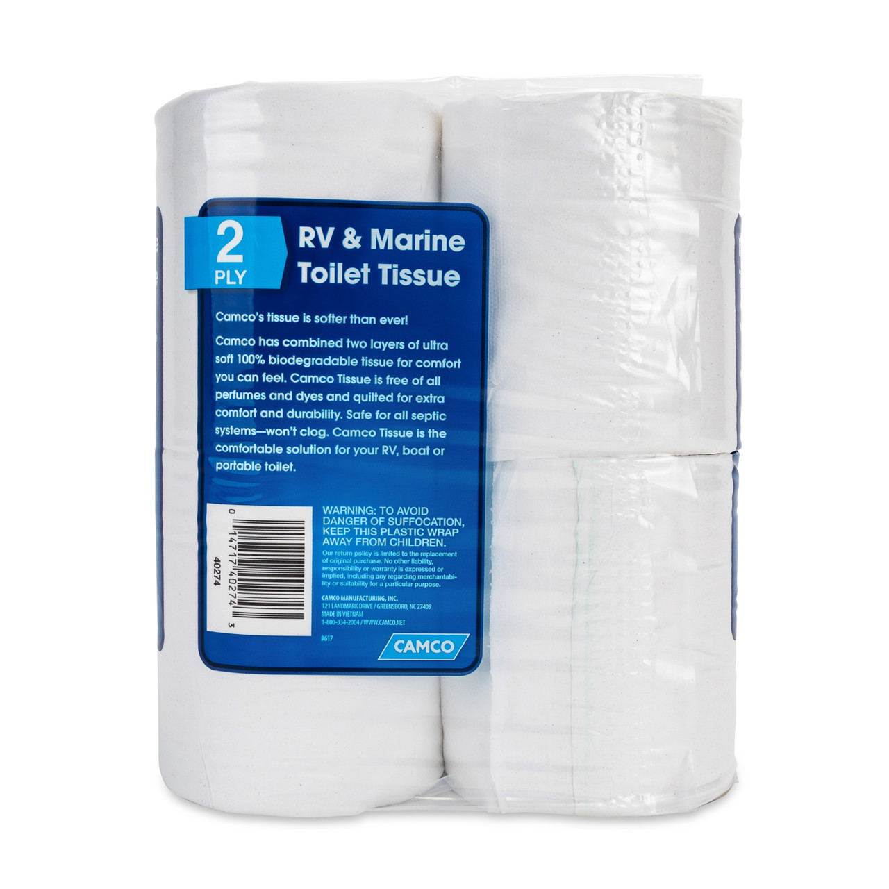Camco Marine & RV Toilet Paper — 2-Ply — Septic Safe — Dissolves Fast ...