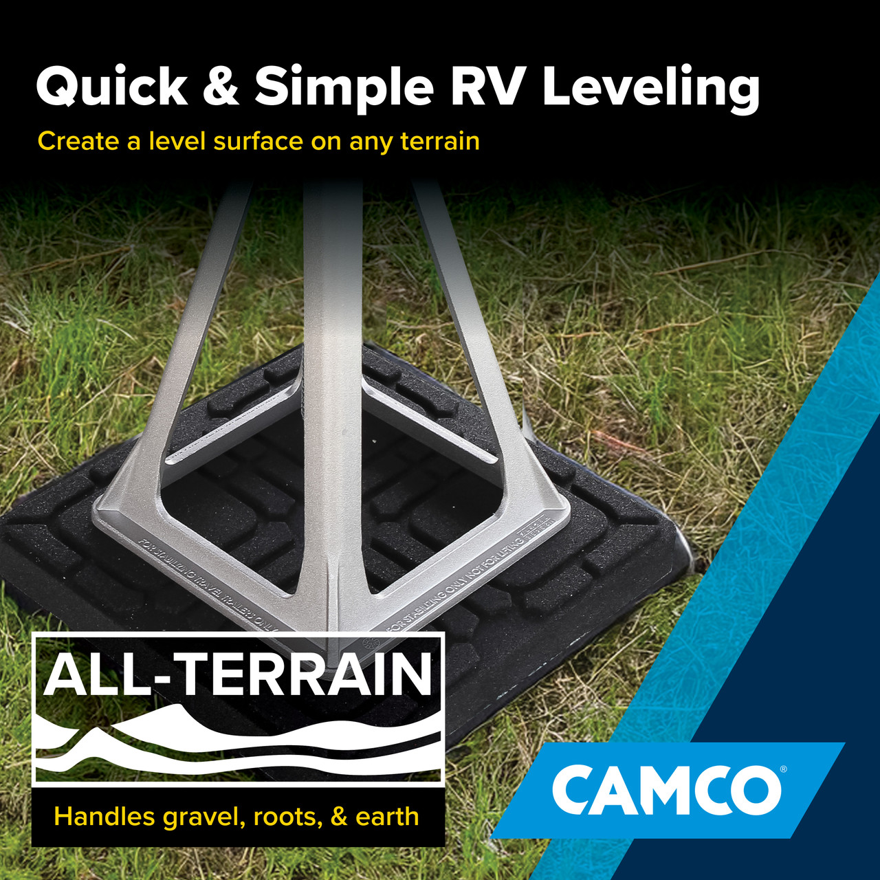 Camco Camper/RV Leveling Block Flex Pads – Non-Slip Design – Great for ...