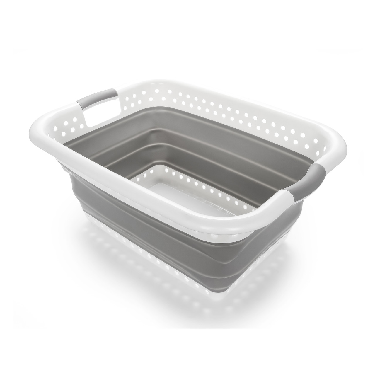 Collapsible Utility Basket, Large, White/Gray 51903 - Camco Dealer