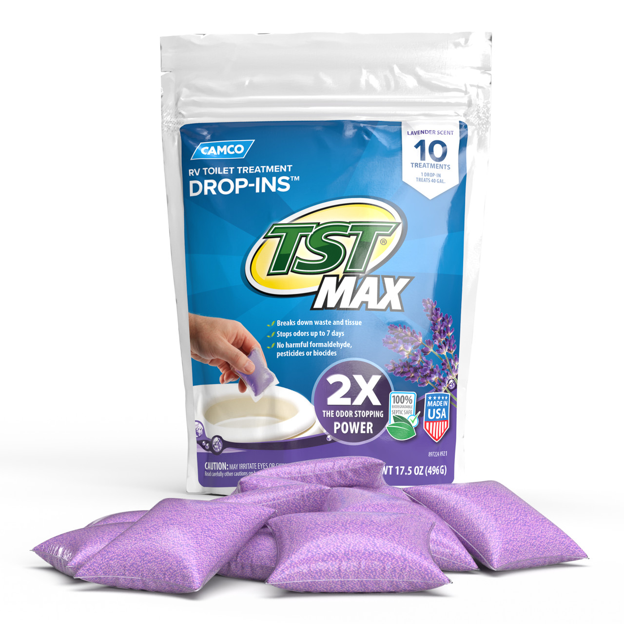 TST MAX RV Toilet Treatment Drop-INs, Lavender Scent, 10-Count