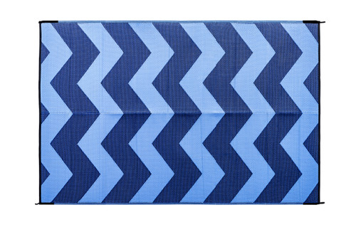Outdoor Mat - 6' x 9' Chevron, Blue/Blue (E/F) 42878