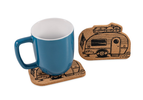 LIBATC -  Coasters, Cork, 2 Pack, Camper w/ Luggage 53384
