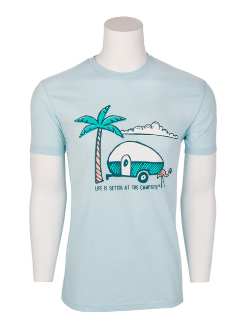 LIBATC, Shirt, Ice Blue, Palm Tree, L 53337
