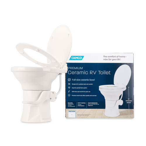 Camco Premium Ceramic Camper/RV Toilet, Bone 41715