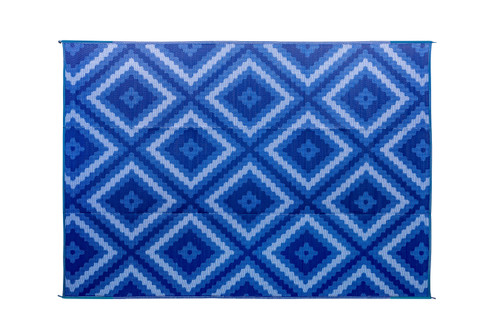 Outdoor Mat - 9' x 12' Zig Zag-Diamond Blue/Blue/White (E/F) 42866
