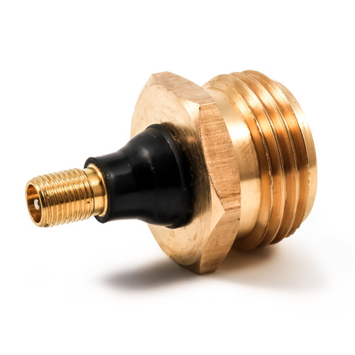 Camco Brass Blowout Plug with Schrader Valve, RV Winterization Tool 36153