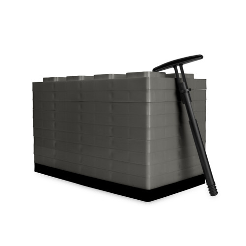 Camco FasTen RV Leveling Blocks — Heavy-Duty RV Leveling System Keeps Your RV Level — Includes T-Handle For Simple Carrying — 4x2 — 10 RV Blocks — Gray 44525