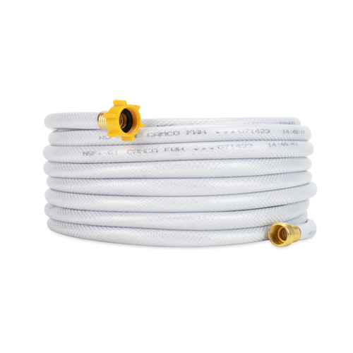22753 Camco 50' Premium Grade Marine/RV Drinking Water Hose — Certified For Drinking Water & Lead-Free — Anti-Kink Design — Made with Quality PVC — UV Stabilized for Long Use — 1/2" ID 22753
