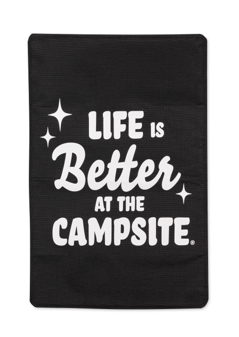 Camco Life is Better at the Campsite RV Door Window Light Blocking Shade, 25 ¼-inches (L) x 16 ¼-inches (W), LIBATC 53051