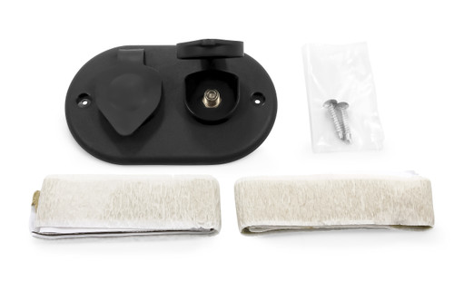 Coaxial Cable Plate w/Large Cap, Dual, Black 55086
