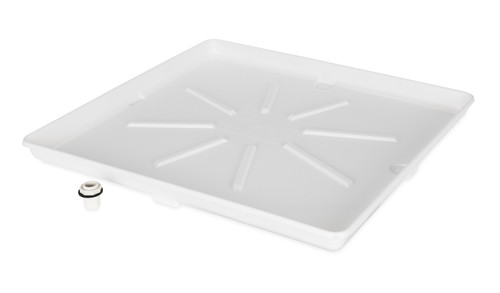 WM Drain Pan-30"x 32" OD w/CPVC Fitting White(E/F) 20756