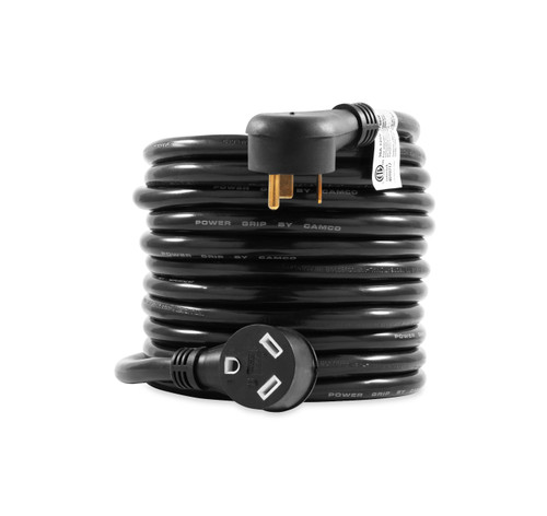 30 Amp Camco 25' BlackExtCord 125V/3750W 10Ga (E/F) cETLus 55193