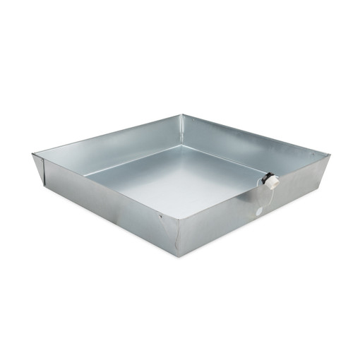 WH Drain Pan - 30"x 30"x 6" Square Galv w/PVCFitting (BULK) 20932