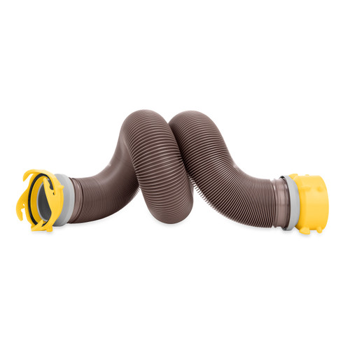 Camco Revolution 10' Camper/RV Sewer Hose Extension — Simplified RV Waste Management with Pre-Attached 360° Rotating Fittings — Includes Wire Guards 39639