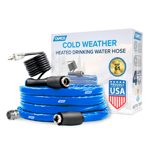 Camco Heated Drinking Water Hose, - 20° F, 12-Foot, 5/8-Inch ID 22910-A