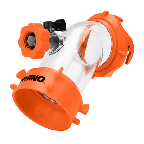 Camco Rhino Blaster — Camper Holding Tank and RV Portable Waste Tank Rinser — Provides Thorough RV Tank Cleaning — Features a Backflow Preventer & 45-Degree Clear Elbow Adapter 39082