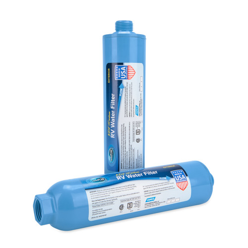 Camco Tastepure RV/Marine Inline Water Filter, NSF Certified, Reduces Bad Taste, Odor, Sediment, etc., Ideal for Campers, Boats, Gardens, & Pets, Made in the USA, 2-Pack 40045