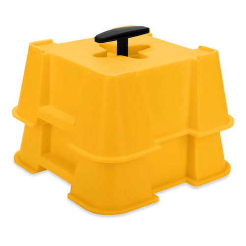 Camco FasTen Big Blocks RV Stabilizing Jack Supports with T-Handle — Nesting Design for RV Storage — Compatible with Square RV Leveling Blocks and RV Jacks — Supports Up to 8,000 lb — 2-Pack 44539