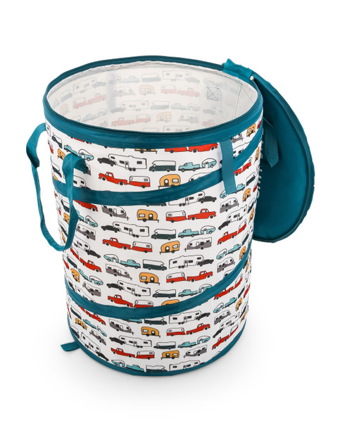 Camco Paralume Oscurante Per Porta Camper - 63,5x40,6 Cm, Nylon Ripstop, Design Graffiti, Protezione Solare E Privacy
