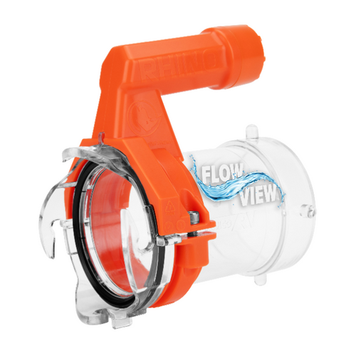 Camco Rhino RV Sewer Hose Extender PRO – 5″ Sewer Hose Extension — Torque-Grip Handle with Built-In LED Flashlight — The Easiest Way to Connect Your RV Sewer Hose (39570)