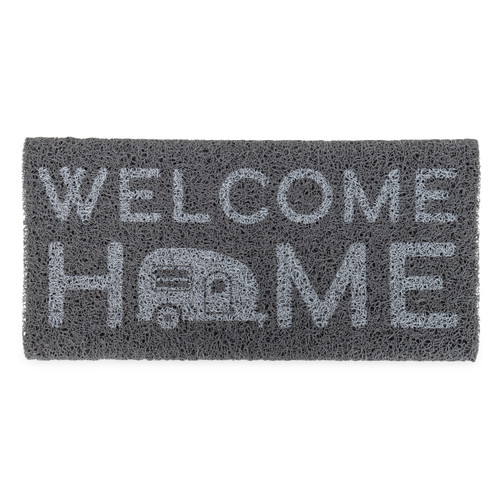 LIBATC-Step Rug, PVC Scrub,17.5" x 18" Gray, Welcome Home 53196