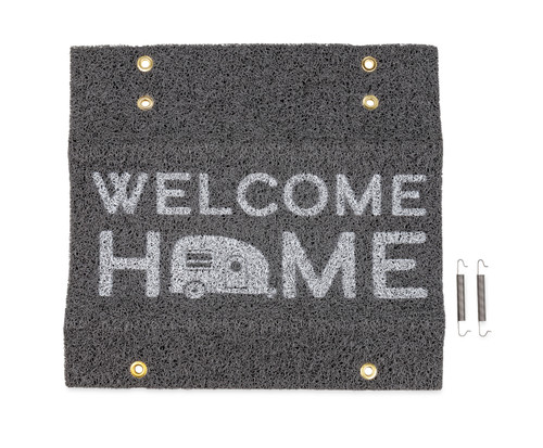 LIBATC-Step Rug, PVC Scrub,17.5" x 18" Gray, Welcome Home 53196