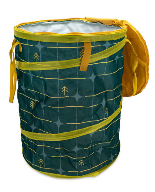 Camco Life is Better at the Campsite Pop-Up Utility Container, 24" x 18", Green Grid 53490