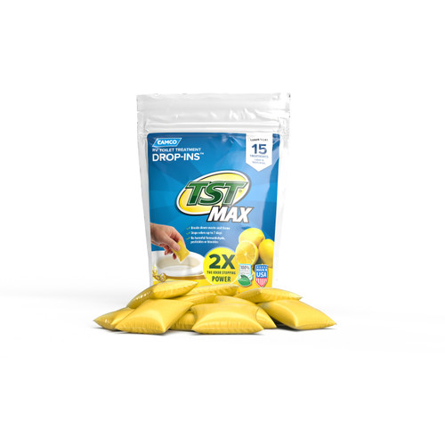TST MAX RV Toilet Treatment Drop-INs, Lemon Scent, 15-Count 41570