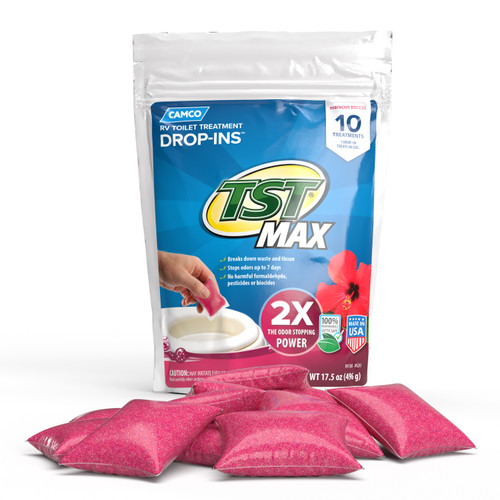 TST MAX RV Toilet Treatment Drop-INs, Hibiscus Breeze Scent, 10-Count 41603