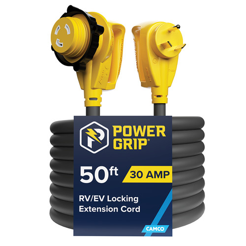 Camco Power Grip 30-Amp RV Extension Cord/Level 1 EV Charger, 50