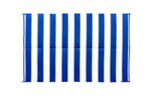 Outdoor Mat - 6' x 9' Stripe, Blue/White (E/F) 42871