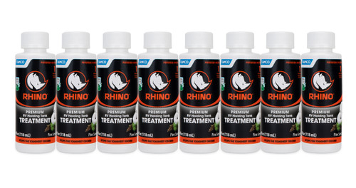 RhinoFLEX Premium Enzyme RV Holding Tank Treatment Singles, Pine Scent, (8) 4 oz. Bottles 41511