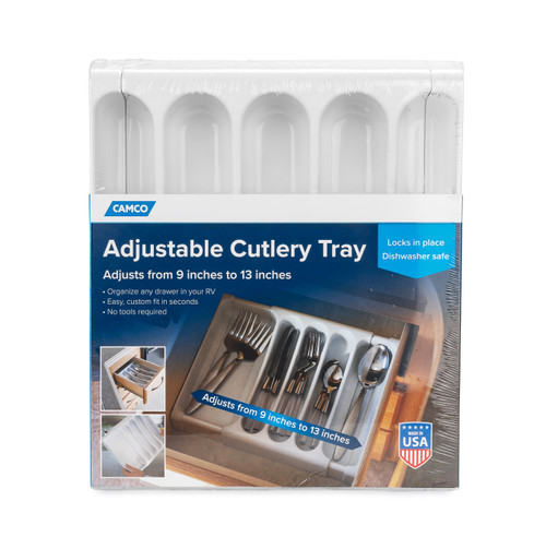 Adjustable Cutlery Tray, White 43503