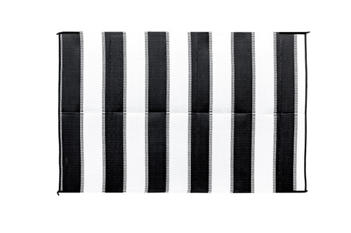 Outdoor Mat - 6' x 9' Stripe, Charcoal/White (E/F) 42873