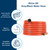 Camco Rhino 25' Clean-Out RV Black Water Hose —Heavy-Duty PVC Construction — Works with Grey/Black Water Tanks, & Tote Tanks — Bright Orange — 5/8″ ID 22990
