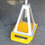 Camco RV Stabilizer Jack Pads — 6 3/16" x 6 3/16" Support Area — Resin Pads Keep Jacks from Sinking into the Ground — Interlocking Design with Handy Storage Strap — 4-Pack — Yellow — Made in the USA 44595