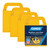 Camco RV Stabilizer Jack Pads — 6 3/16" x 6 3/16" Support Area — Resin Pads Keep Jacks from Sinking into the Ground — Interlocking Design with Handy Storage Strap — 4-Pack — Yellow — Made in the USA 44595